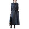 Loose Women's Floral Lace Up Cotton and Linen Dress