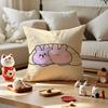 Asamimichaan Asleep Cute Asamimi Cushion Cover Silky Short Plush With Invisible Zipper Dustproof Sofa Pillow Case For Home Decor