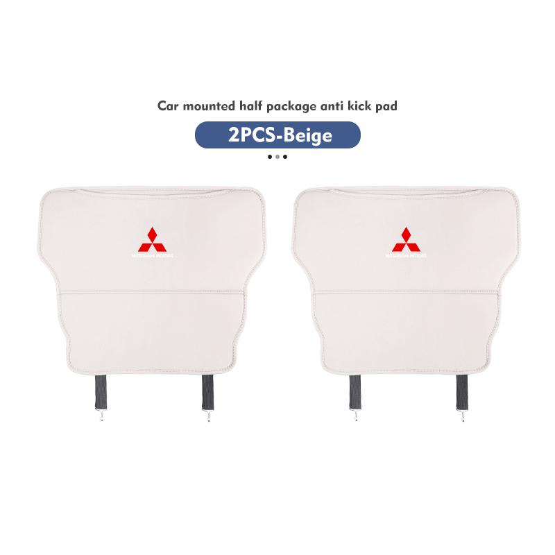 Car Universal LeatherAnti Kick Pad Seat Back Protector Cover Storage Pocket For Mitsubishi Outlander Lancer L200 ASX Pajero SL8
