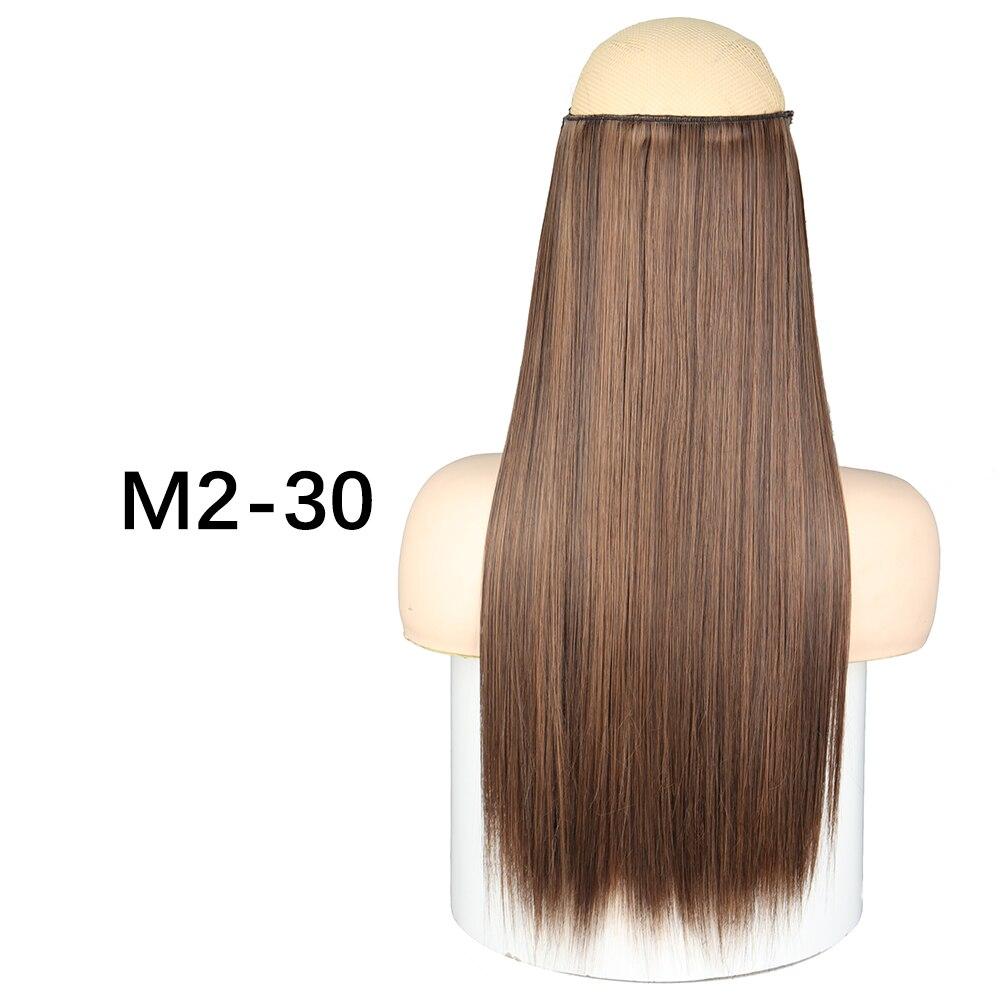 MERISIHAIR Clip-less Synthetic Hair Extensions Invisible Line Hairpiece 16 22 32 Inches Natural Black Brown Blonde for Women