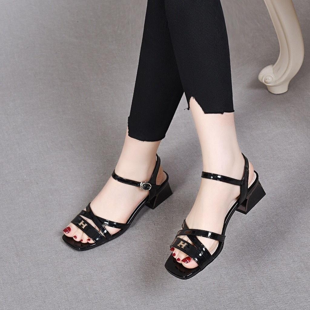 Sandalias Femininas Women Cute Green Patent Leather Peep Toe Sandal Shoes Lady Casual Black Comfort Black Shoes Ab473