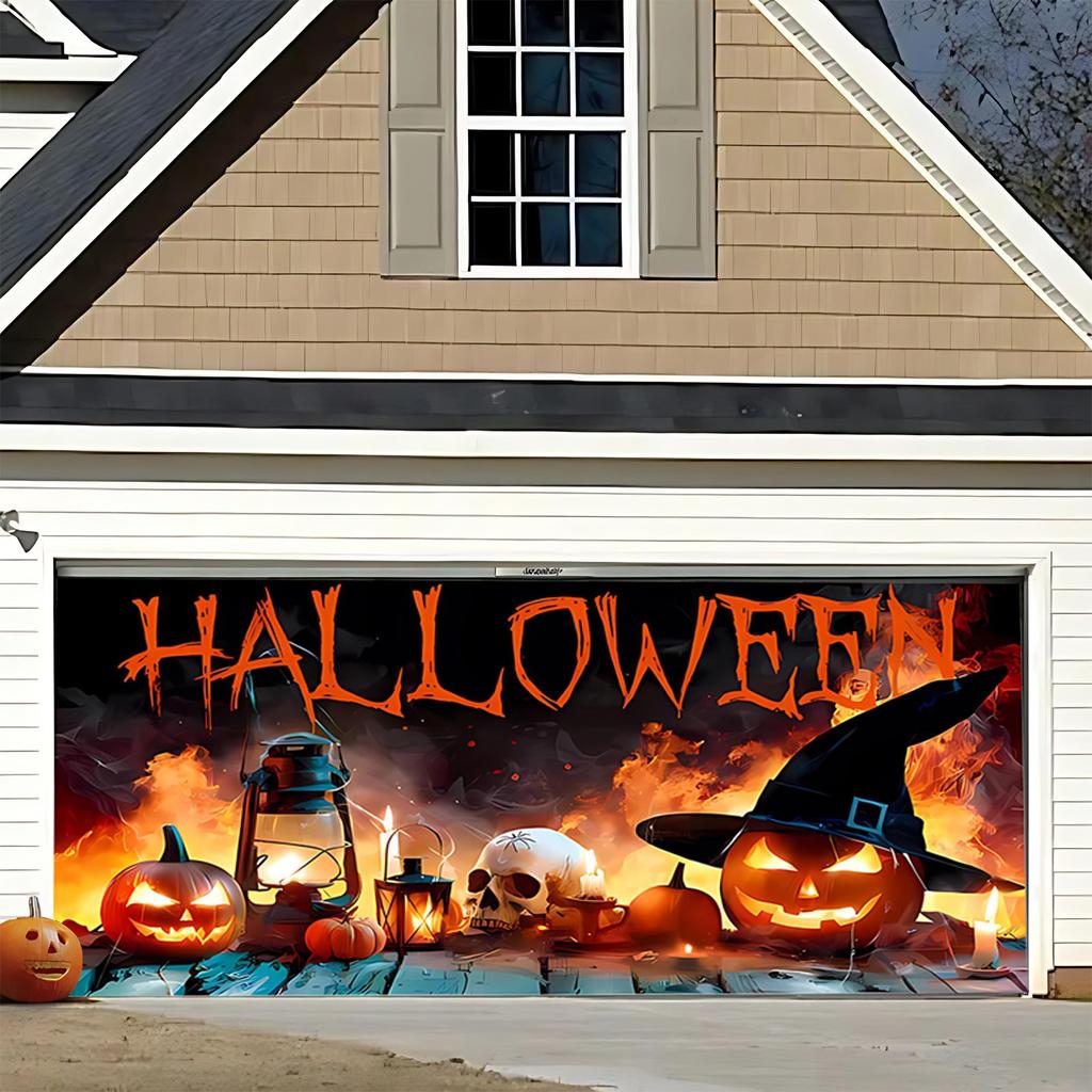 Halloween Garage Door Background Celebration Atmosphere Party Photo Foreign Trade Garage Background