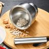 3 Pc 304 Stainless Steel Garlic Press Mortar with Lid Manual Grinder for Home Garlic Paste and Medicine Grinding