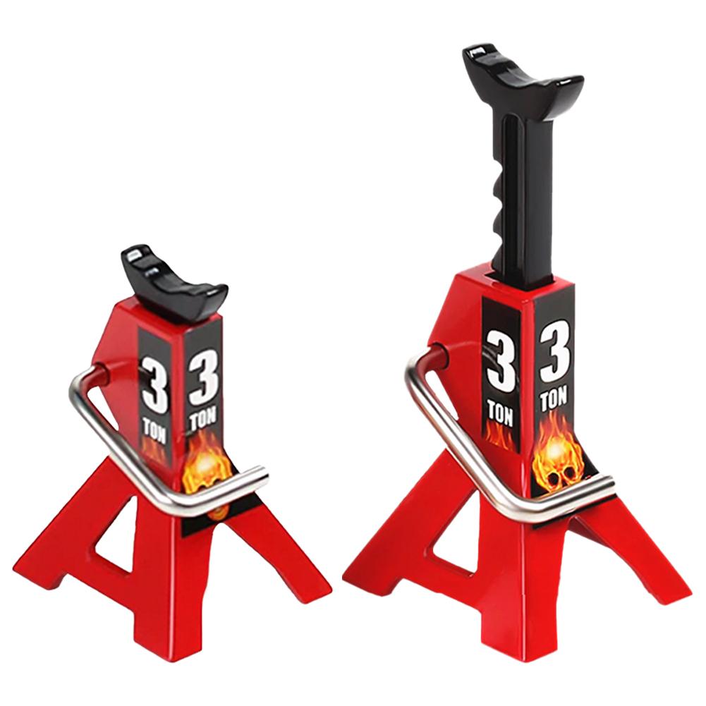 2PCS Simulation Metal Frame Placed Holder Height Adjustable Mini Jack Stands 3 Ton Floor Jack Stands for 1/10 RC Crawler Car