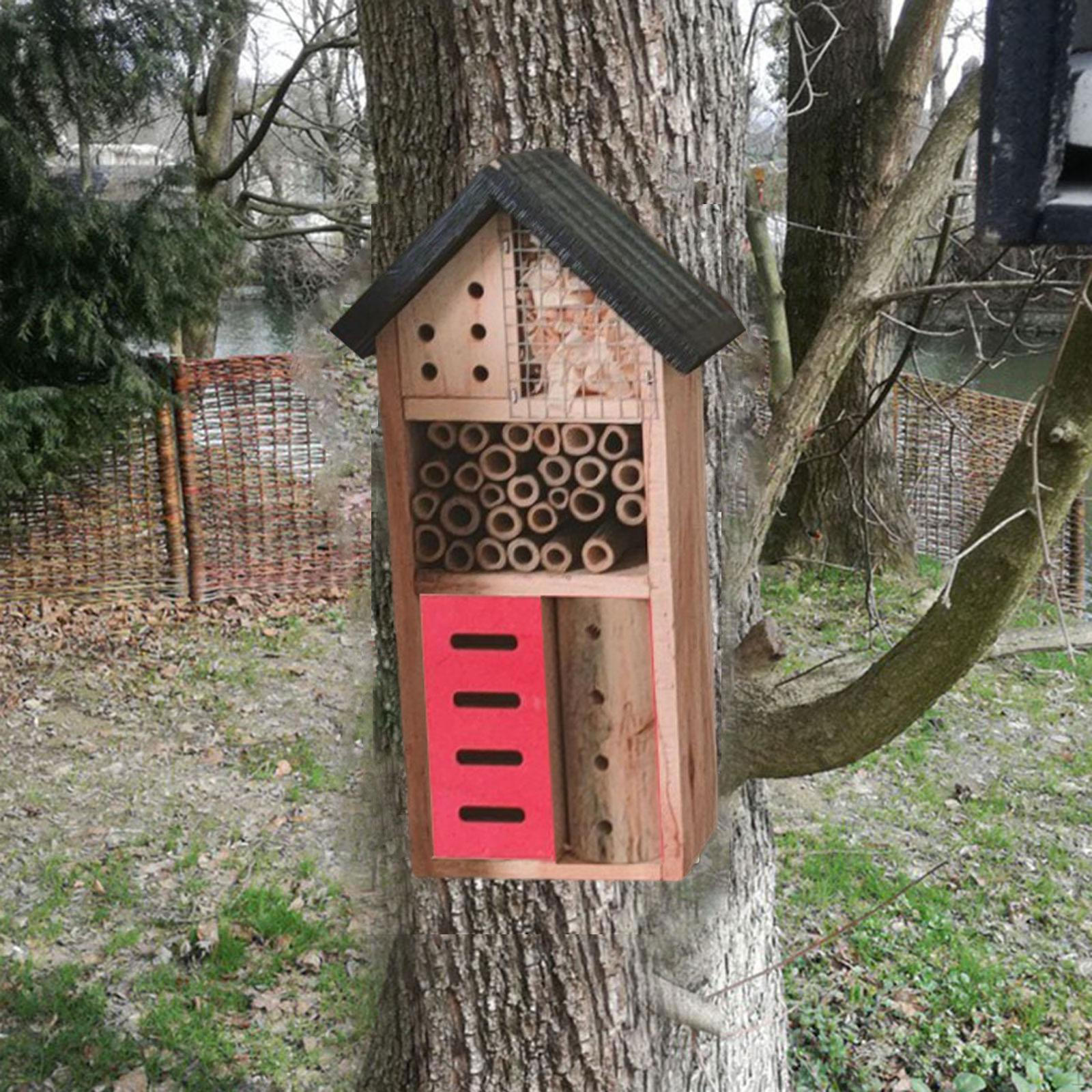 

Bee House Shelter Patio Gifts Bees Educational Tool Nest Box Ladybug Garden Decor Yard