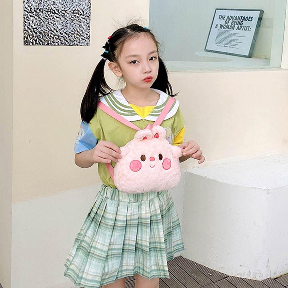 Rabbit Cartoon Plush Schoolbag Penguin Animal Plush Backpack Soft Cartoon Plush Backpack  Student