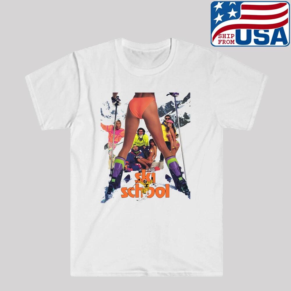 Ski School Movies Men s White Size S to 5XL S