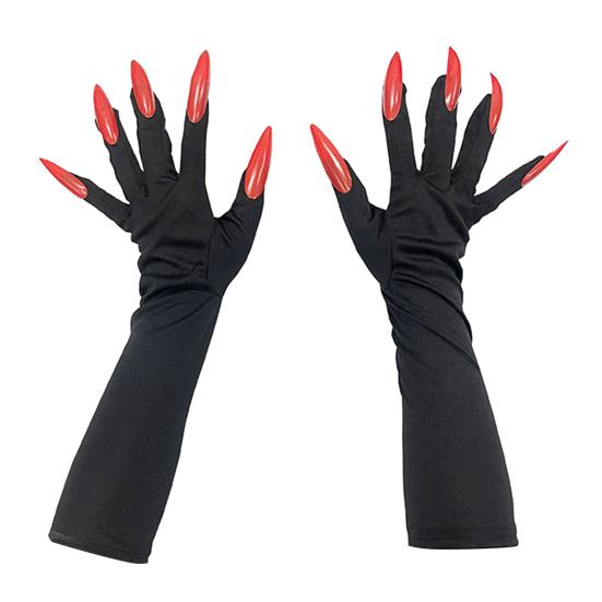Halloween Gloves Long Section Ghost Claw Gloves Cosplay Gloves with Long Nails for Role-playing Costume Party Dress-up