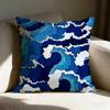 Decorative Blue Geometry Pillow Case pillowcase, double-sided printed, sofa cushion, bedroom headboard pillow