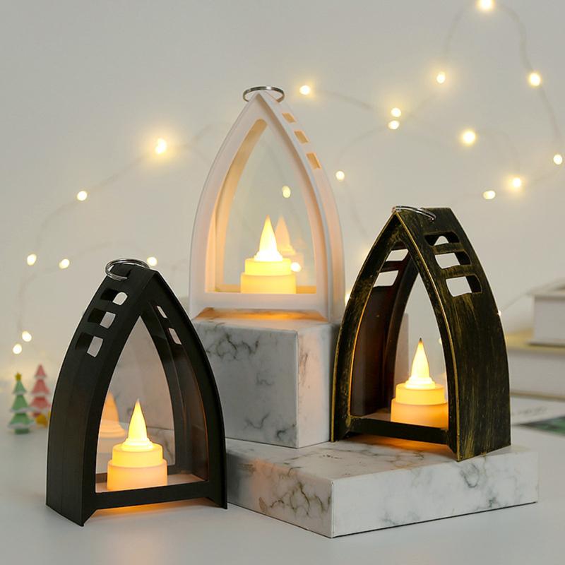 Portable Lanterns Vintage Style Candle Holder Night Lamp Ornament Outdoor Indoor Decorative Lantern
