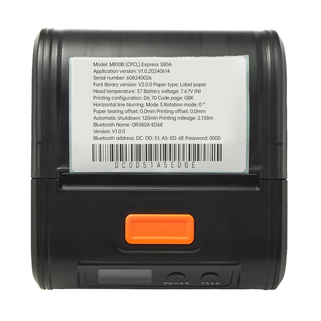 Portable Receipt Printer 80mm Mobile POS Direct Thermal Printer with BT+USB Use with APP Compatible