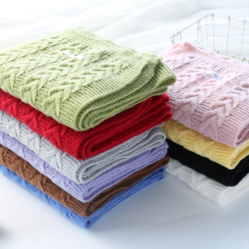 2025 Unisex Korean Style Soft Knitted Wool Neck Warmer for Students and Couples - Versatile for Autumn and Winter