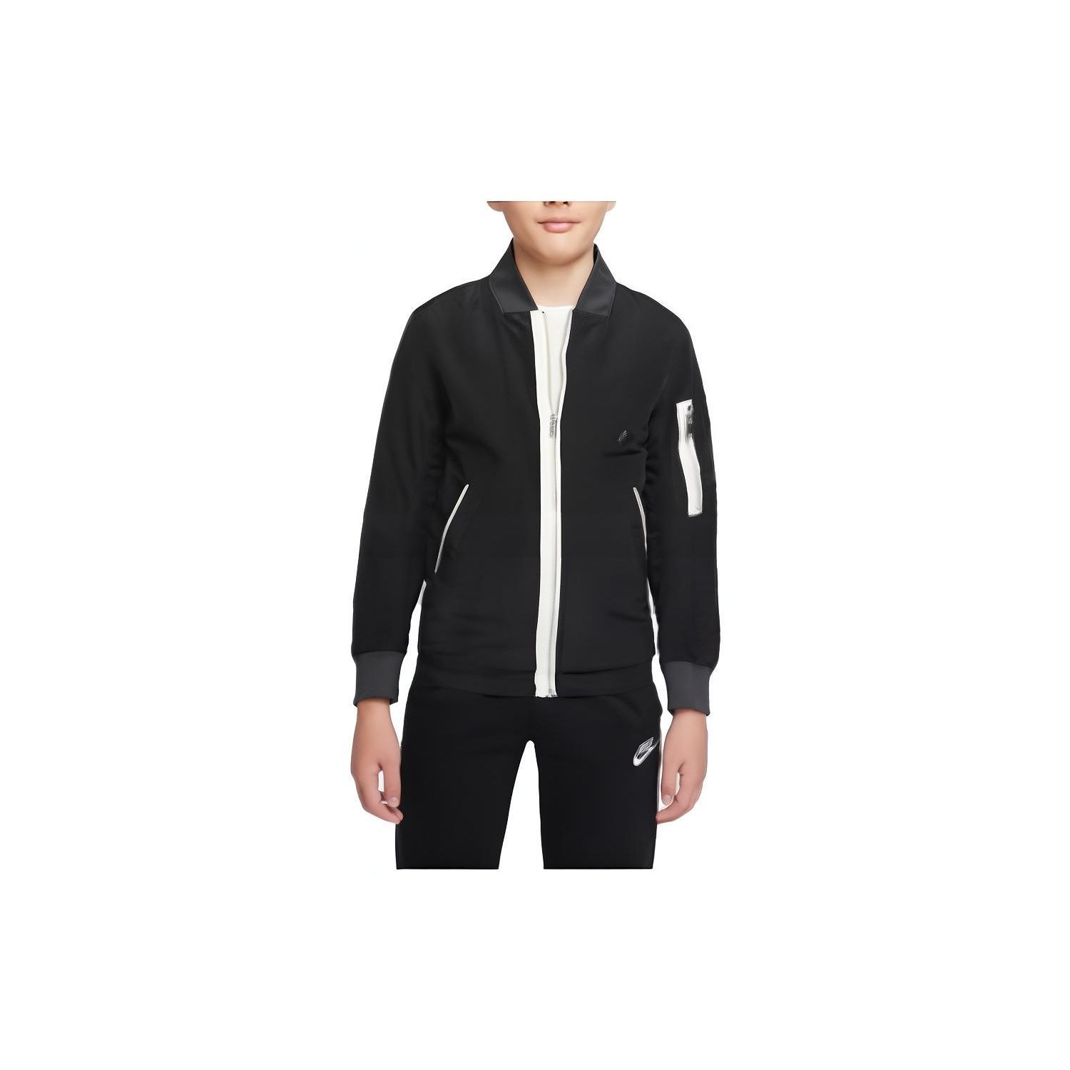 

Детские однотонные куртки с воротником-стойкой на молнии Nike, черные DM8115-010 L