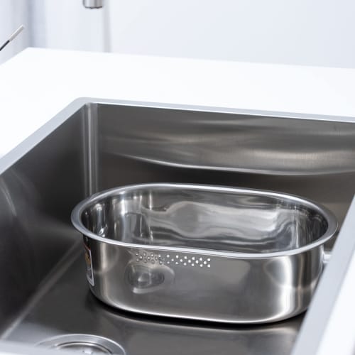 Pearl Metal Slim Oval Washtub, 34 x 23 cm, Stainless Steel, At Aqua, HB-4147, Silver