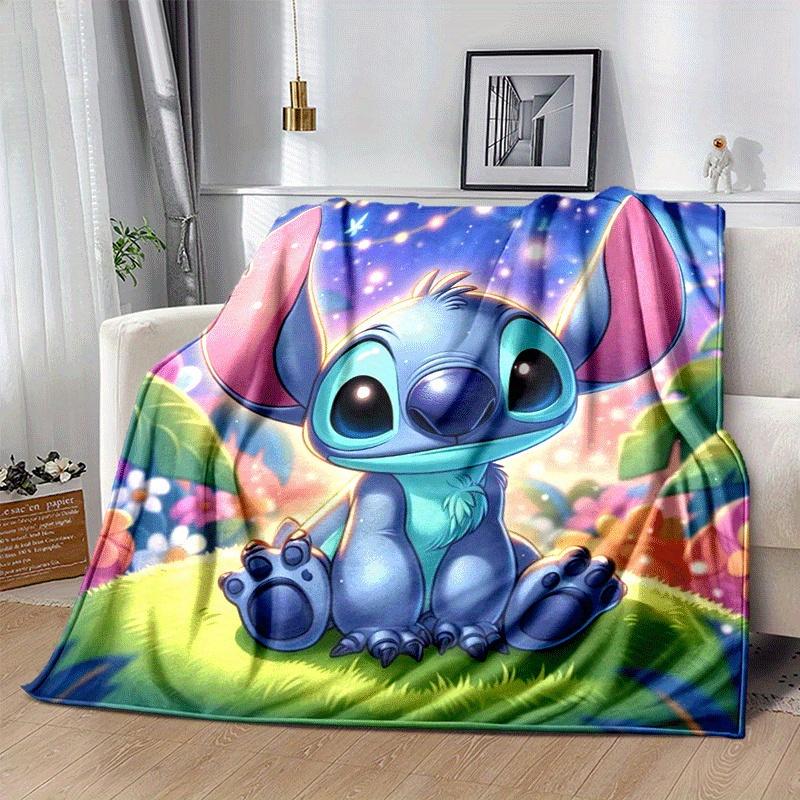 1 Stück Stitch-Druckdecke - Weiche Ganzjahresdecke für Wohnzimmer, Schlafzimmer, Reisen