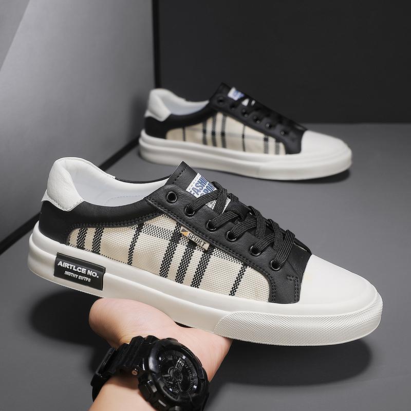 Fashion 2025 Summer New Mens Board Shoes Fashion Trend Canvas Breathable Board Shoes Mens Shoes Breathable Skate Shoes Boys