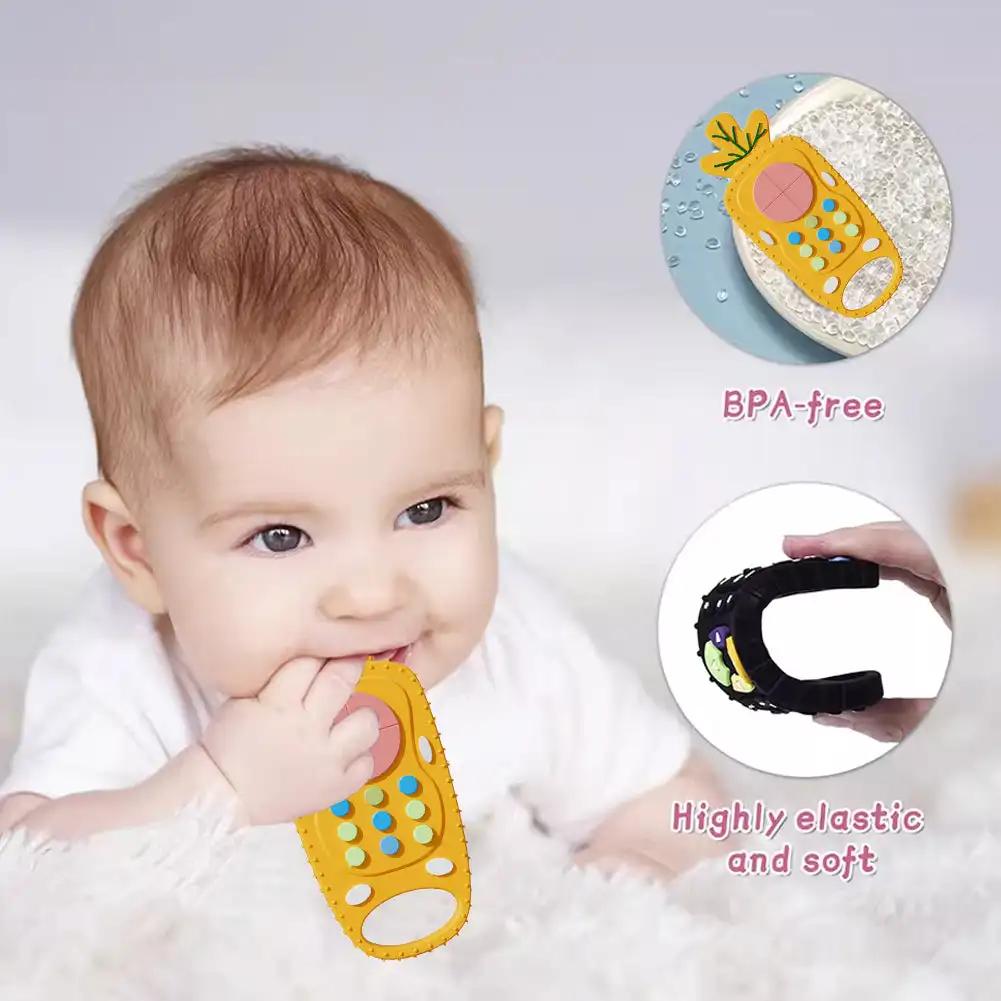 Non-Toxic Baby Silicone Teether Toys Remote Control Shape Teether Rodent Gum Pain Relief Teething Toy Kids Sensory Educational Healthcare