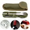 Outdoor Camping Portable Fork Knife Tableware Tools  Folding and Detachable Combined Stainless Steel Fork Knife Travel