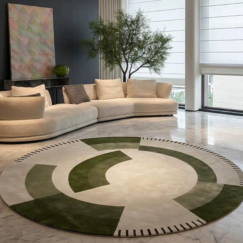 Light Luxury Bedroom Decor Round Carpet Retro Style Carpets for Living Room Fluffy Soft Bedside Floor Mat Thick Plush Lounge Rug