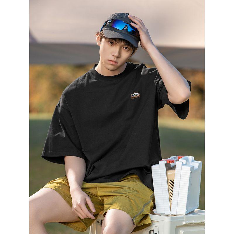 Wassup Trendy Brand Short-Sleeved Men's Spring and Summer Half-Sleeve Simple Salt-Style Couple Outfit Melard T-Shirt Pure Cotton Sports T-Shirt