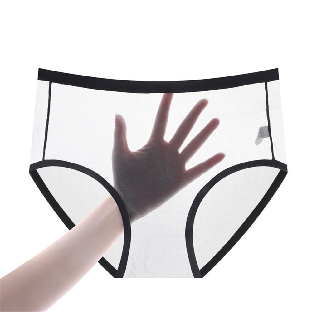 1/2pcs Full Transparent Briefs for Women Perspective Underwear Sexy Low Waist Panties Lingerie Plus Size L-XXXL