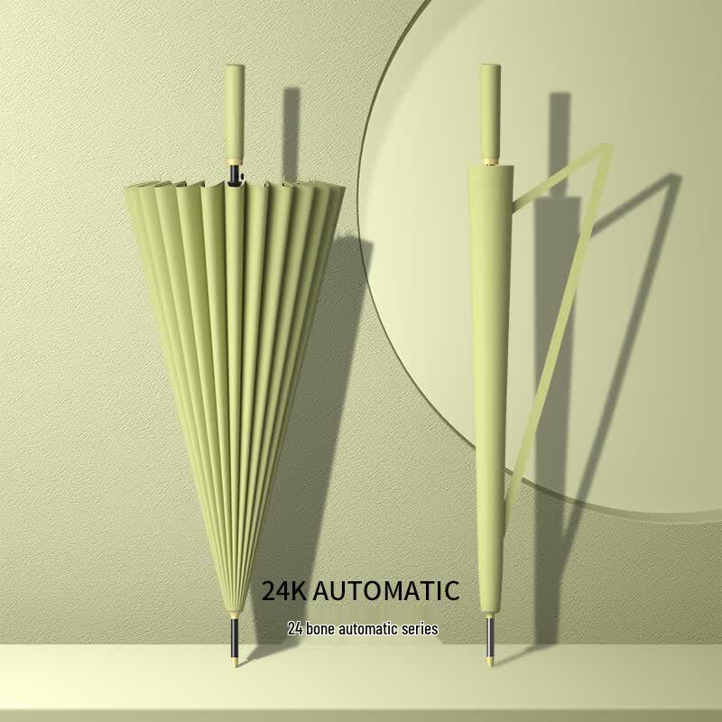 24-Rib Automatic Straight Umbrella