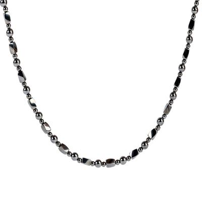 ASGEM Magnetic Terahertz High Natural Power Magnetic Necklace for Men and Tetrahedron 4mm Bead 6mm 55cm Necklace, Stone, Powerful, Stylish, Sports,