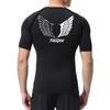Angel Wings Freedom Print Compression Shirt for Men Sporty Quick Dry Tees Tshirt Tops Gym Workout Running Undershirts Baselayers