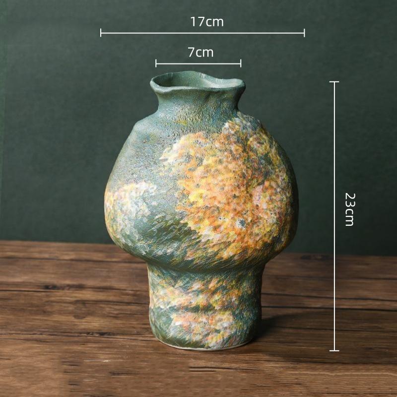 Keramikvase Handgefertigt Grobkeramik Blumenvase Keramik Handwerk Blumenarrangement Zubehör Heimdekoration