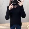 New Women's Turtleneck Pullover Slim Knit Jumper Winter Hollow Gauze  Yellow Sweater Tops