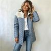 Womens Patchwork Cuff Loose Quilted Cotton Jacket Street Style Casual Winter Coat