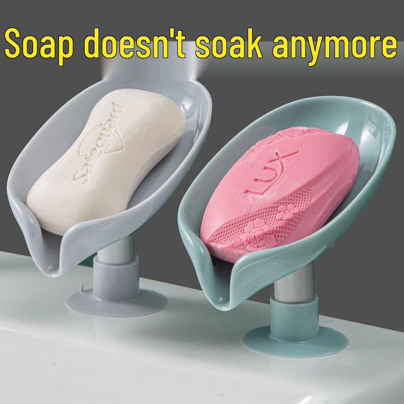 

Punch-Free Lotus Leaf Soap Rack with Suction Cup - Stylish Bathroom Drain Soap Holder No size