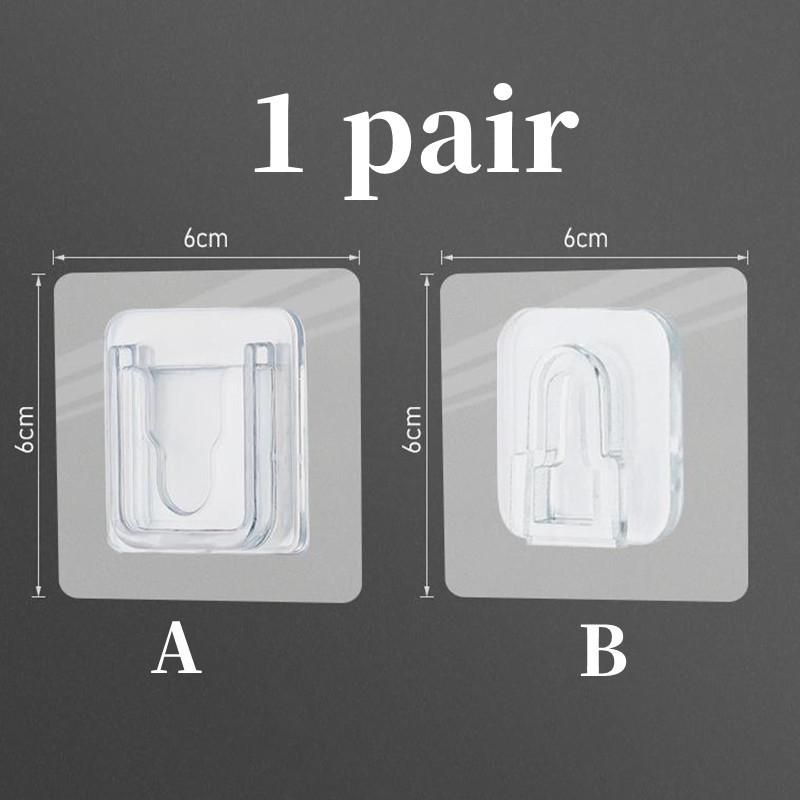10/5/2 Pairs Strong Adhesive Wall Hooks Double Side Transparent Wall Hanger Sucker Punch Free Suction Hook Home Storage Holders