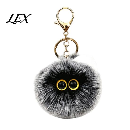 Lightweight Bag Pendant Plush Cat Ball Keychain, Fluffy Kitten Pompom Charm, Keychain with Key Holder Charm Metal Lobster Clasp, Backpacks Keys