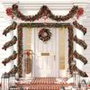 200cm Christmas Tree Tinsel Garland Ornaments Red Green Hanging Strips Ribbon For Christmas Party Home Indoor Outdoor Decoration