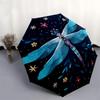 1pc Dragonfly Symphony: A Whimsical Nighttime Dance Umbrella with Plastic Handle,Suitable for All Seasons UmbrellaPT586