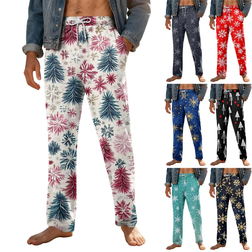 Men's Home Soft Pajama Pants Drawstring With Pockets Casual Sports Pants