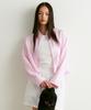 Woman Women'S Striped Oversized Crop Poplin Shirt [Pink]
