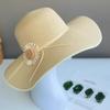 Hat Women's Summer New Handmade Straw Big Edge Straw Hat Women's Travel Photo Sun Protection Foldable Dome Sun Hat