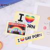 I LOVE GAY PORN Car Stickers Funny LGBTQ Rainbow Decoration Warning Reflective Decal Personality Trunk Bumper Sticker
