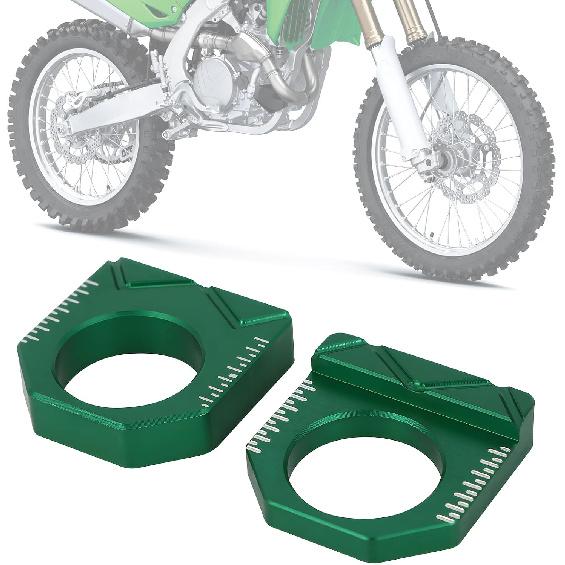 Dirt Bike Rear Axle Block CNC Motorcycle Chain Tensioner Adjuster for KX450F 16-18 KX250F 17-19 KX250 KX450 19-24 KX250X KX450X 22-24 Silver
