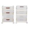 Rolling Utility Cart with Drawers PP Clear Mobile Utility Storage Cart with Lockable Wheels for