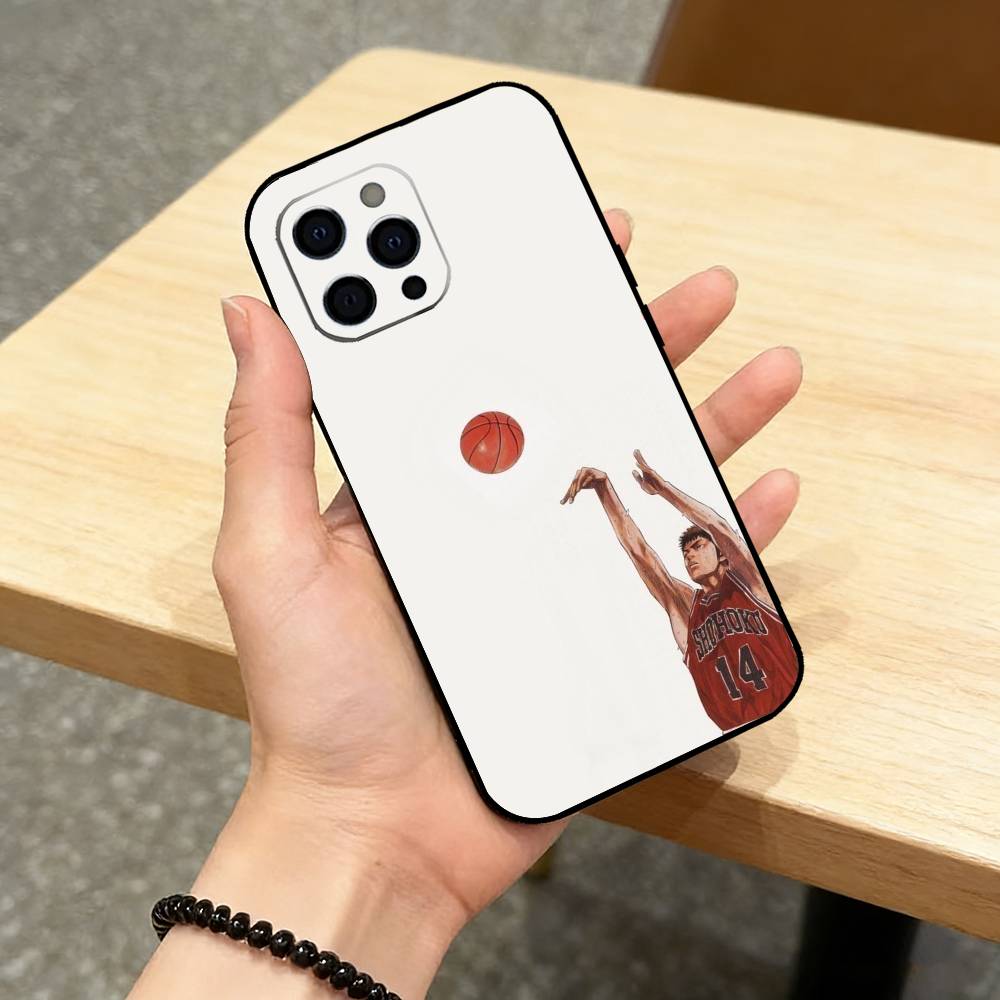 Chibi Basketball Player Phone Case For iPhone 17,16,15,14,13,12,11 Plus,Pro Max,XS,Soft Silicone Black Cover