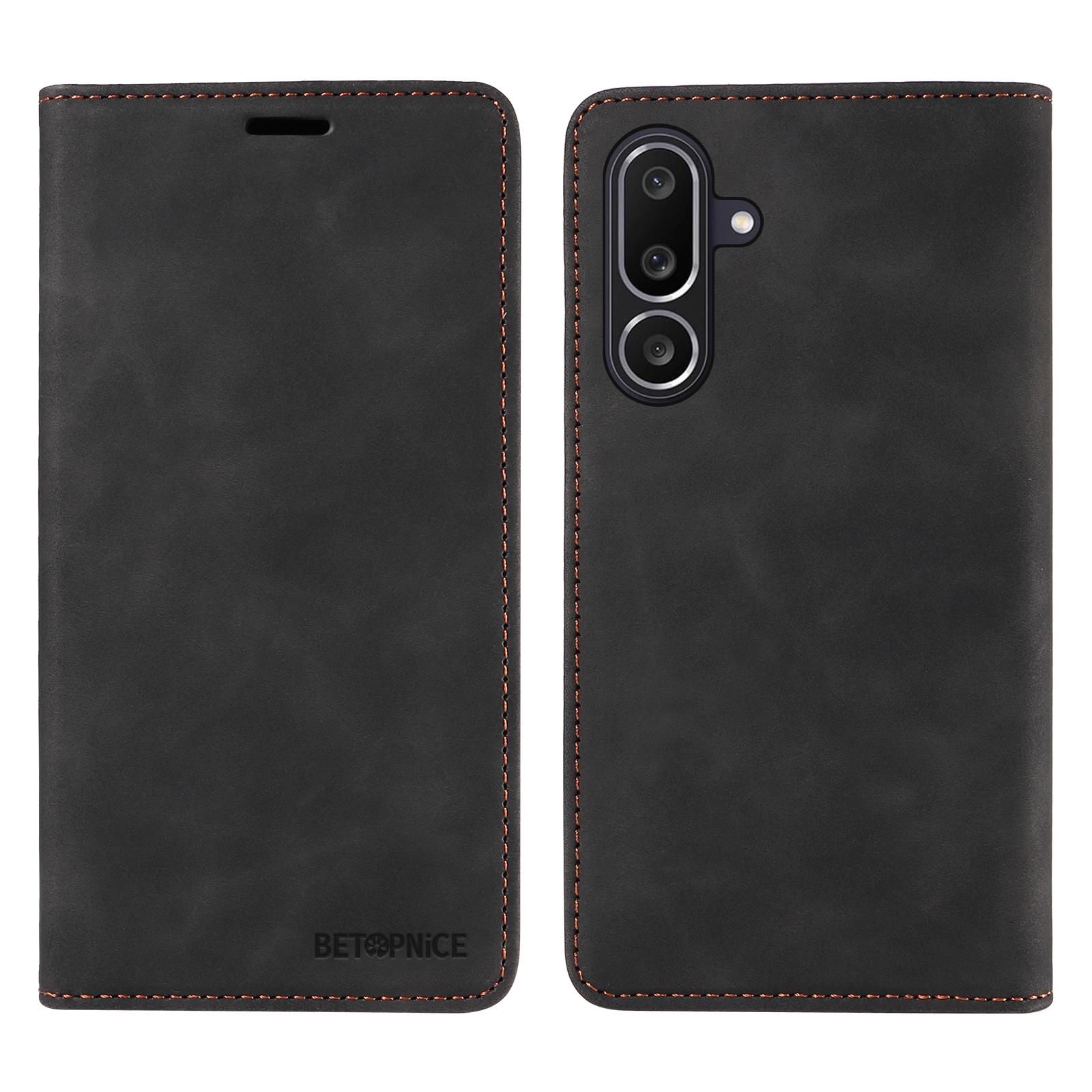 

Чехол для Samsung Galaxy M56 5G BETOPNICE Магнитная застежка Блокировка RFID Кошелек Подставка Кожаный чехол для телефона Black