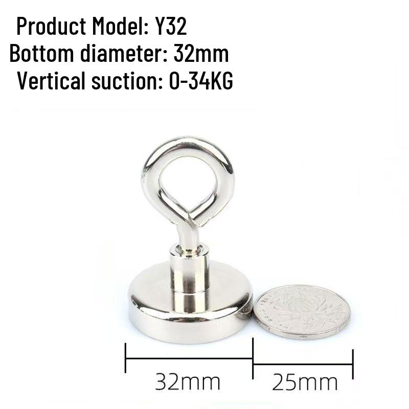 Neodymium Iron Boron Strong Round Magnet Hook - No-Drilling Magnetic Suction Cup