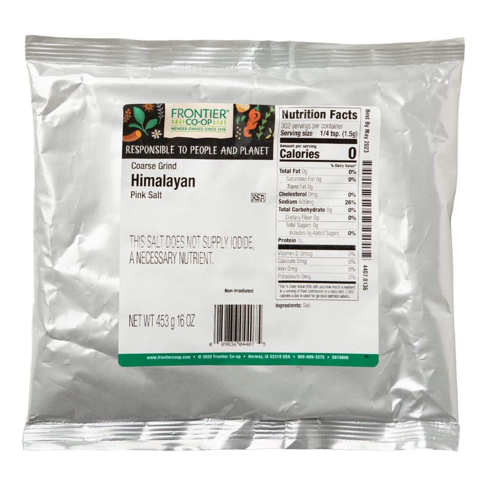 Frontier Natural Products מלח ורוד מההימלאיה גס 453 גרם (16 אונקיות)