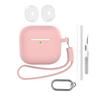 For AirPods 4 Earphone Silicone Case Set with Anti-Lost Keychain, Strap, Ear Tips, Cleaning Pen