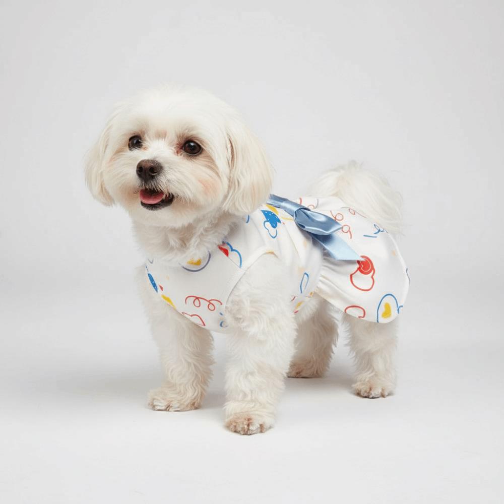Floral Printed Summer Dog Clothes Pretty Cute Puppy Clothes Dog Sleeveless Dress  Valentine‘s Day