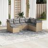VidaXL Garden Lounge Set with Cushions 7 Pcs Beige Braided Resin 3217989