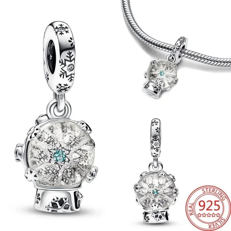 925 Silver Christmas Charm Santa Claus Reindeer Snowflake Bead for DIY Bracelet Jewelry Gift